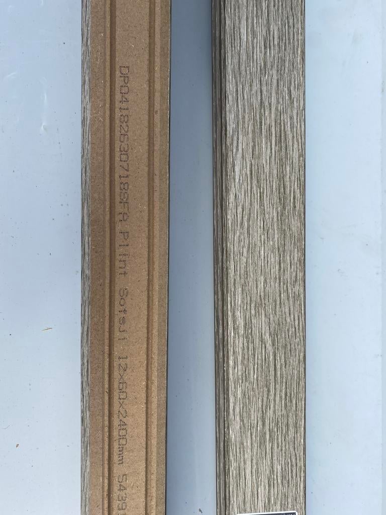 Nieuw partij Mdf grijs eiken plinten 60mm hoog 240 lang, Doe-het-zelf en Verbouw, Platen en Panelen, Nieuw, Overige materialen