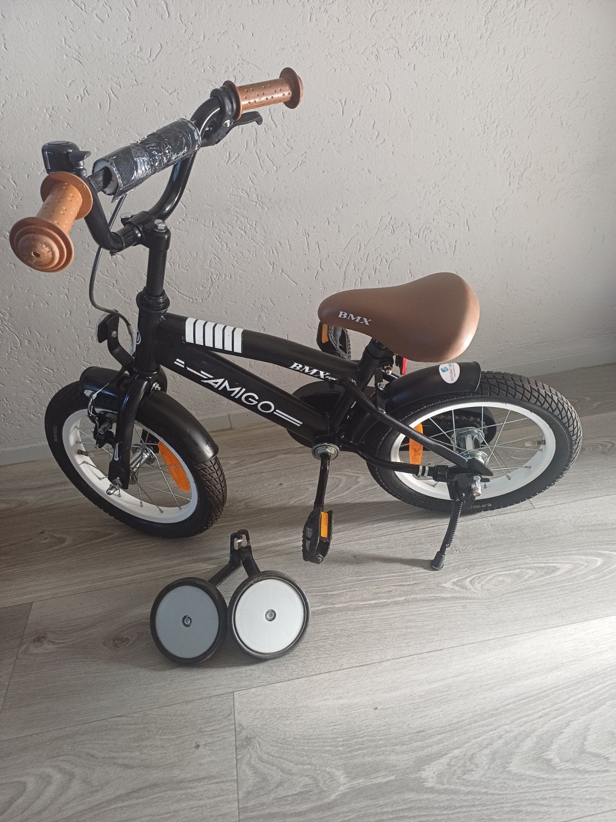 Te Koop Kinderfiets 14 inch met zijwieltjes, Fietsen en Brommers, Ophalen, Terugtraprem, Zijwieltjes, Minder dan 16 inch