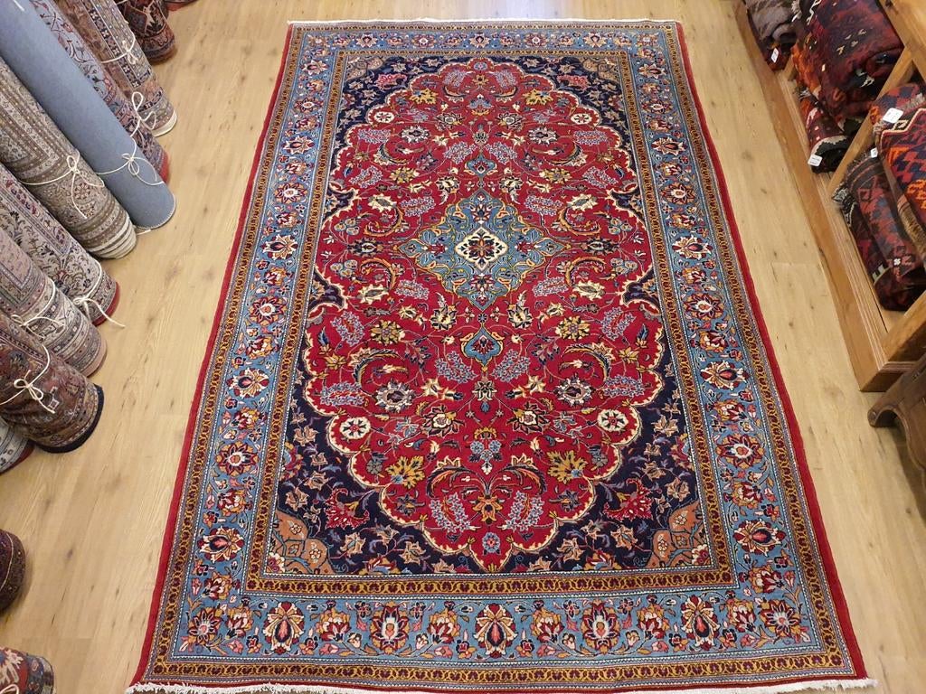 Vintage handgeknoopt perzisch tapijt kashan 310x194, Info@SlatsAntiek.nl, Perzisch, 150 tot 200 cm, 200 cm of meer