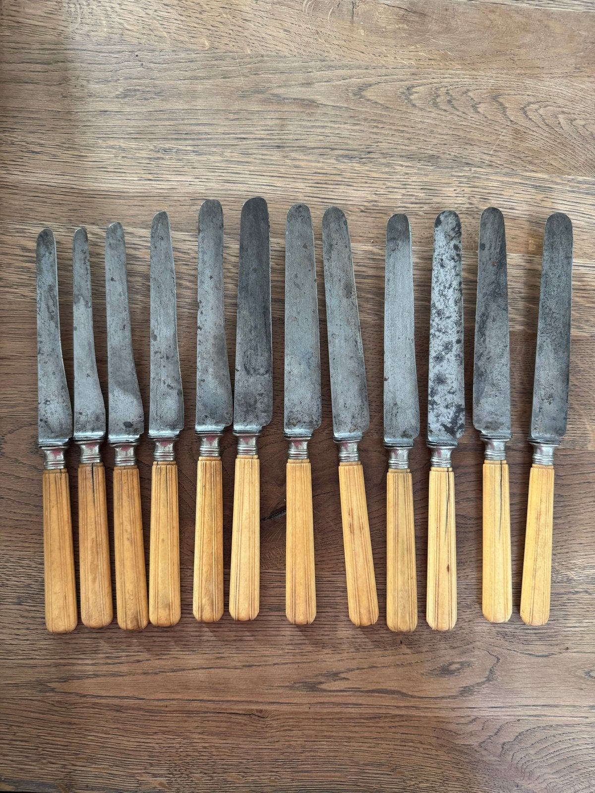 Antieke Basset Amsterdam messen met been handvat, Ophalen of Verzenden