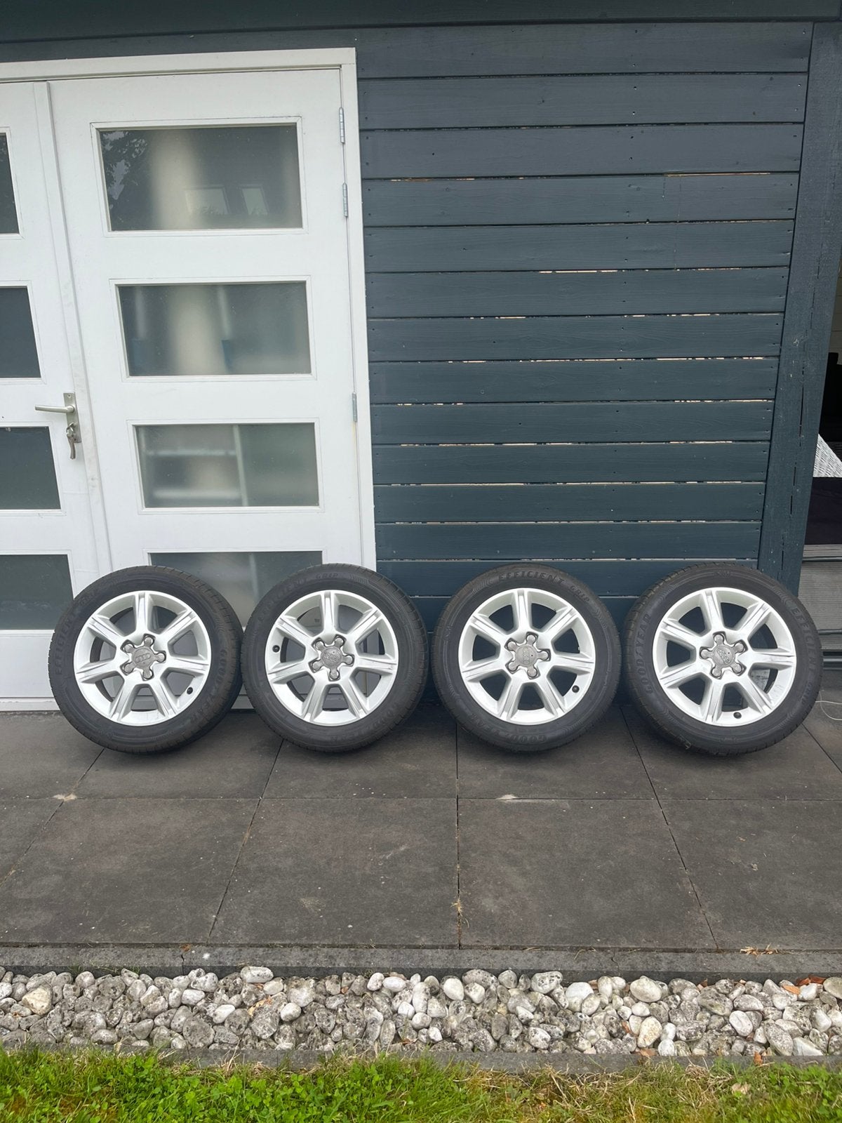 Goodyear Efficient Grip banden op lichtmetalen Audi velgen, Auto-onderdelen, Banden en Velgen, Ophalen, Gebruikt, 16 inch, Banden en Velgen