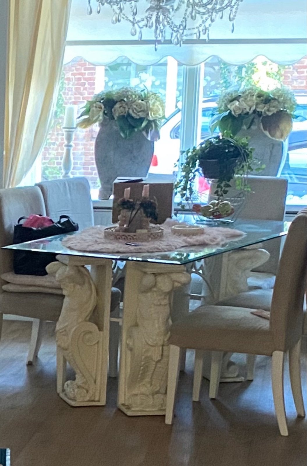 Fossiel Barok Stenen Set - Tafel en tvkast sidetable, Ophalen, Gebruikt