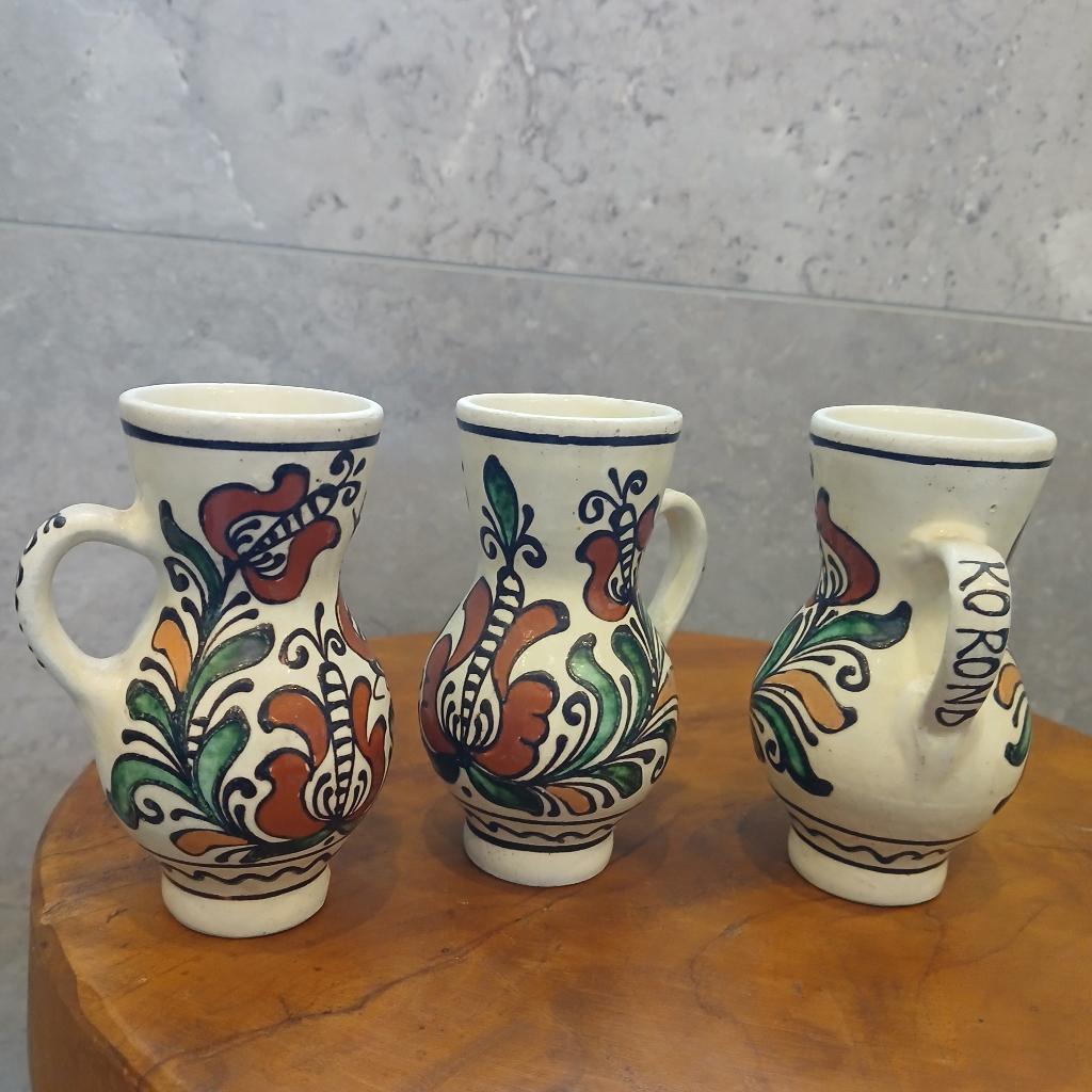 3 keramieken vaasjes Korond, Ophalen of Verzenden