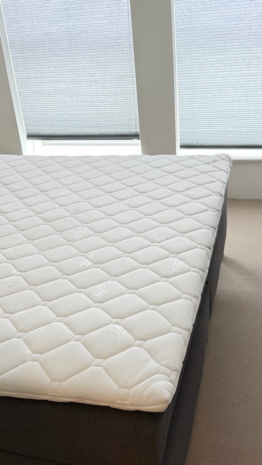 Boxspring Owen Plus 160x200 cm met topper en hoofdbord, Ophalen, Gebruikt, Tweepersoons, 200 cm
