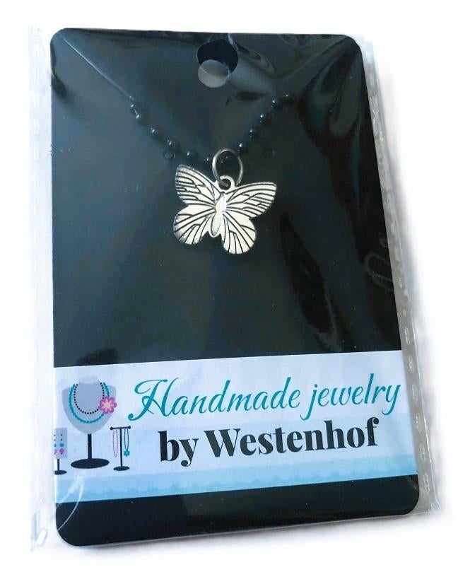 Hanger zilver vlinder stainless steel zilver-plated, Sieraden, Tassen en Uiterlijk, Kettinghangers, Nieuw, Zilver, Zilver, Verzenden