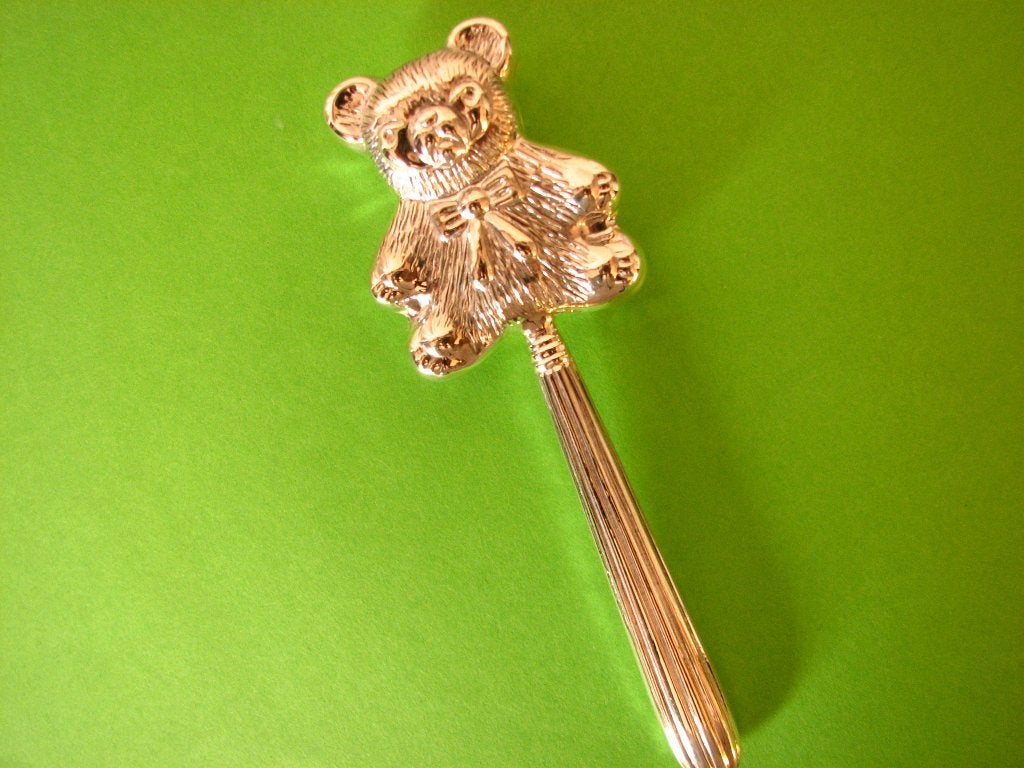 Mooie geheel Zilveren Rammelaar - Beertje lengte 12 cm, Antiek en Kunst, Verzenden, Zilver