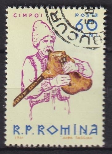 Roemenie 1961 Muziekinstrument Doedelzak, Verzenden, Gestempeld, Overige thema's