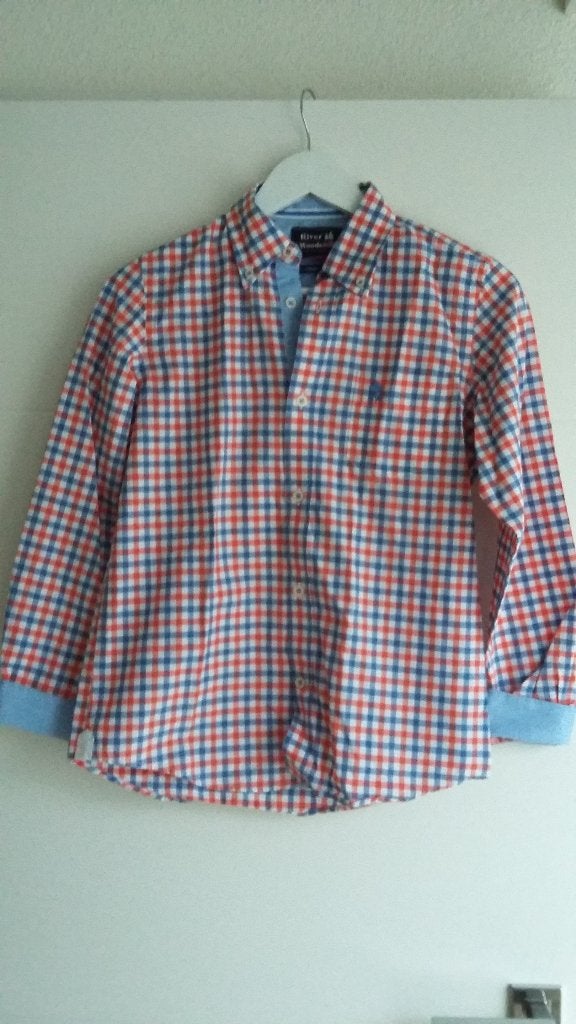 River woods blouse maat 164 ALS NIEUW, Ophalen of Verzenden, Zo goed als nieuw, Jongen, Overhemd of Blouse
