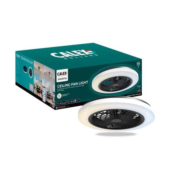 Calex Smart Plafondventilator met Licht & App, Wit, Kunststof, Nieuw, Kleur aanpasbaar