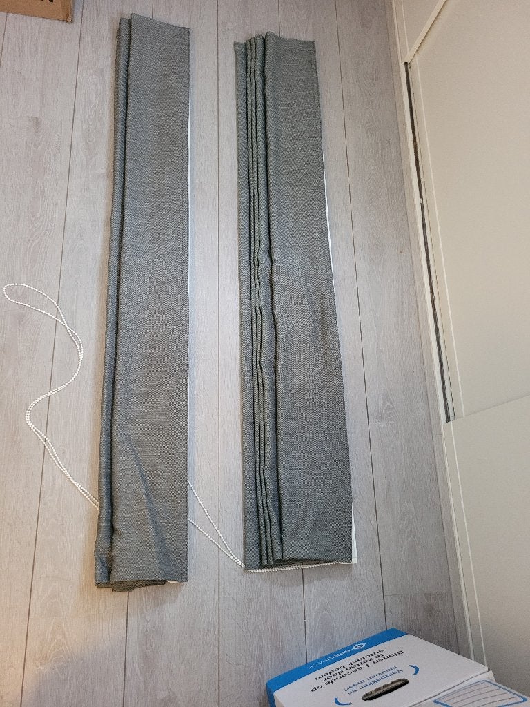 Vouwgordijnen 2 stuks, Ophalen, Gebruikt, Inclusief montageonderdelen, Groen