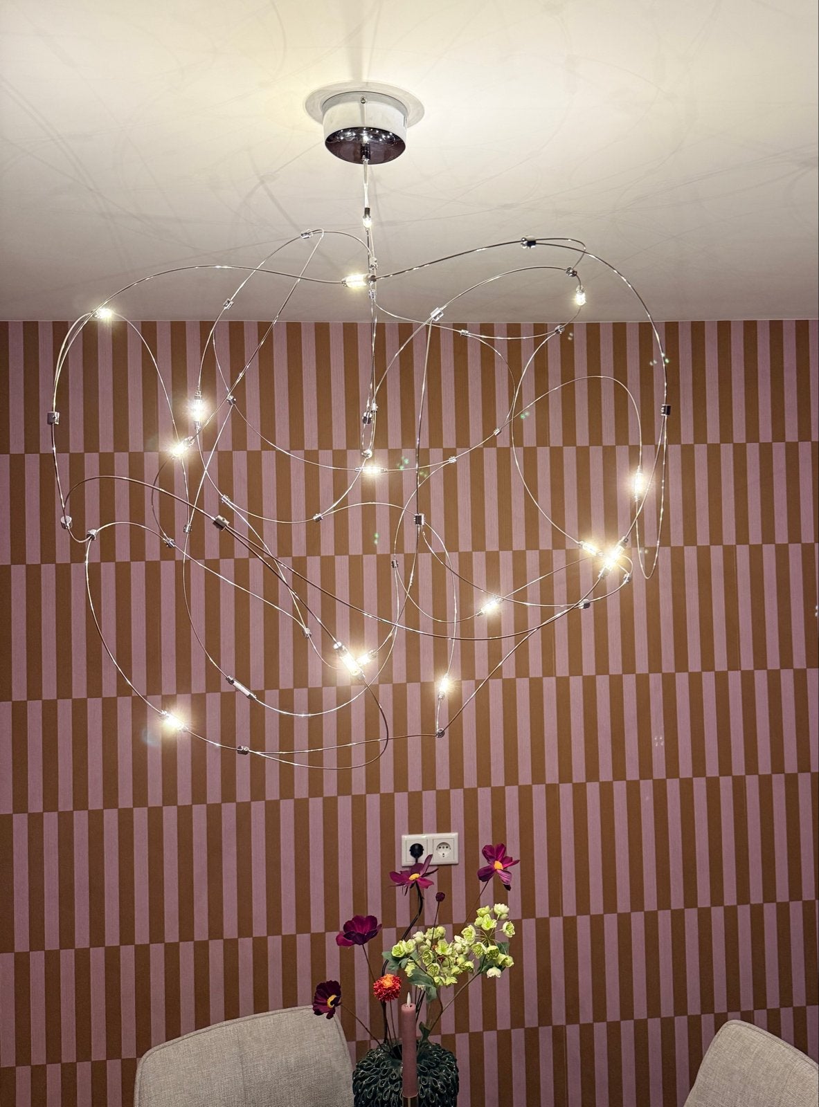 Vuurvliegjes LED Hanglamp zilverkleurig, Huis en Inrichting, Ophalen, Zo goed als nieuw, Metaal, Overige fittingen
