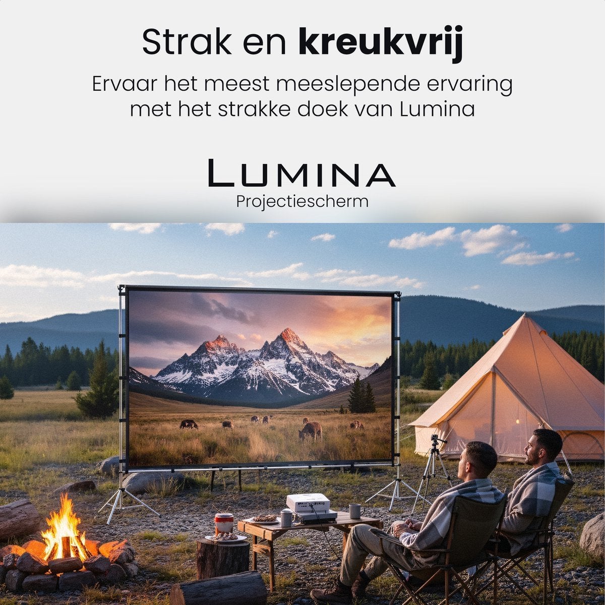 Lumina Projectiescherm 4K Full HD 3D - Binnen & Buiten, Ophalen of Verzenden, Nieuw