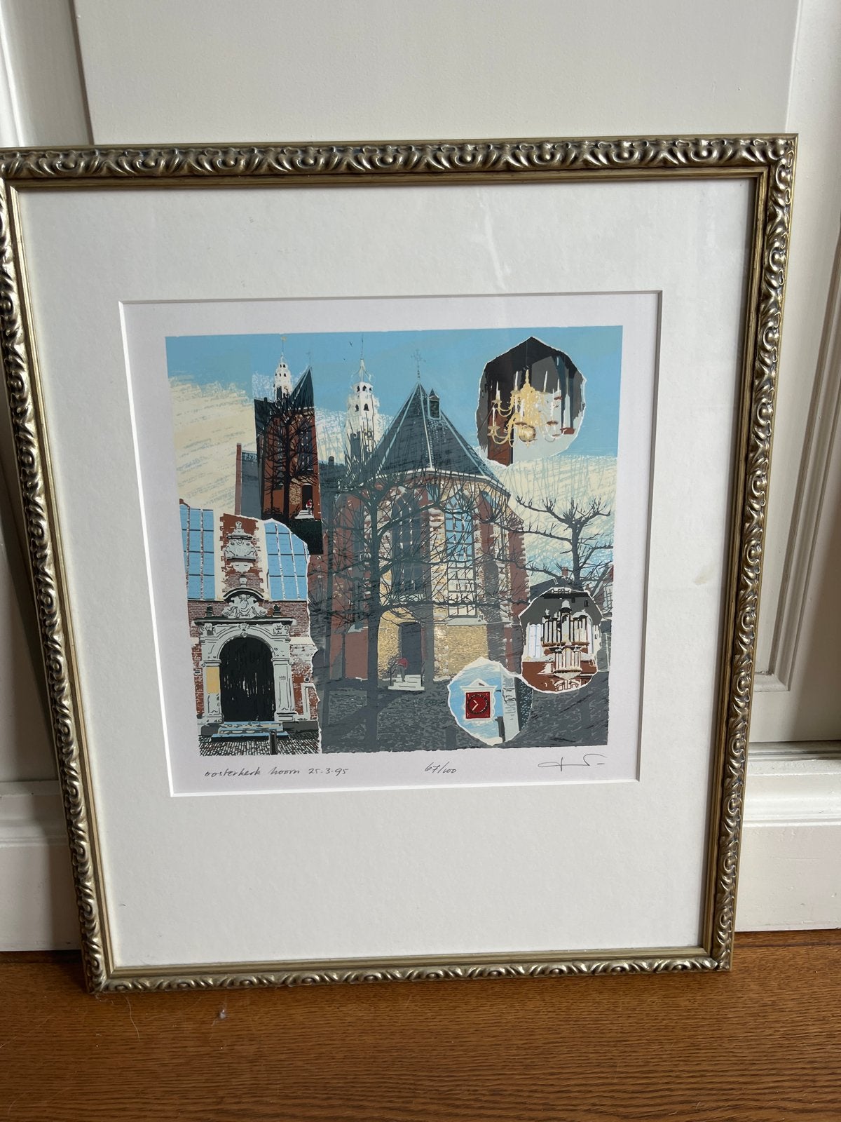 Oosterkerk Hoorn - Gesigneerde en Genummerde Zeefdruk, Antiek en Kunst, Kunst | Etsen en Gravures, Architectuur, Zeefdruk, 1950 - 1999