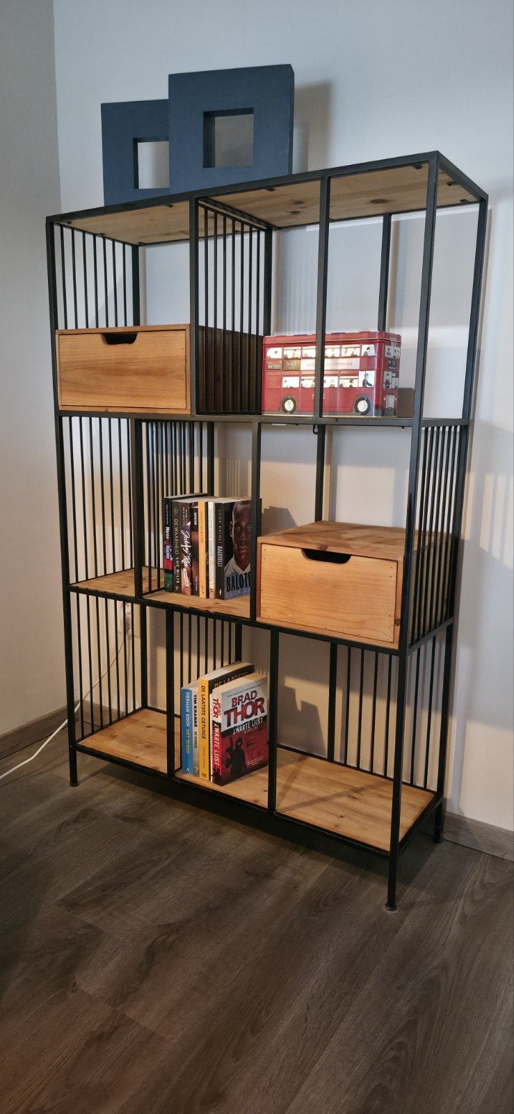 Kast met lades en planken voor werkkamer - 85x28x131 cm, Met plank(en), Gebruikt, 100 tot 150 cm, 50 tot 100 cm