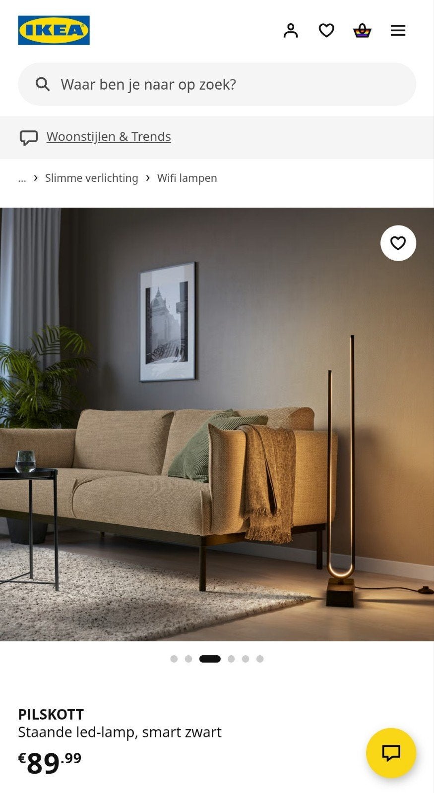 IKEA PILSKOTT Staande LED-lamp, smart zwart, Ophalen, Modern, Smart, Minimalistisch, 100 tot 150 cm, E27 (groot)