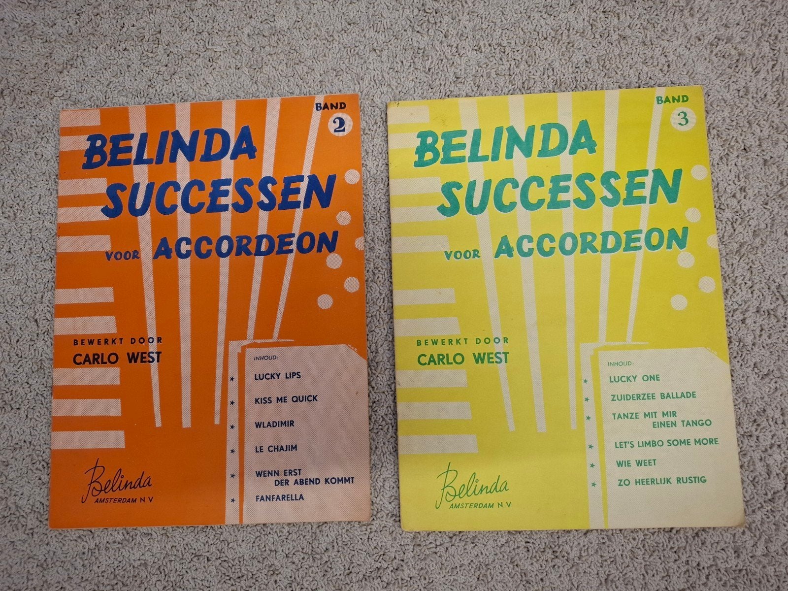 Belinda Successen voor Accordeon - Band 2 & 3 (Carlo West), Muziek en Instrumenten, Bladmuziek, Ophalen of Verzenden, Gebruikt