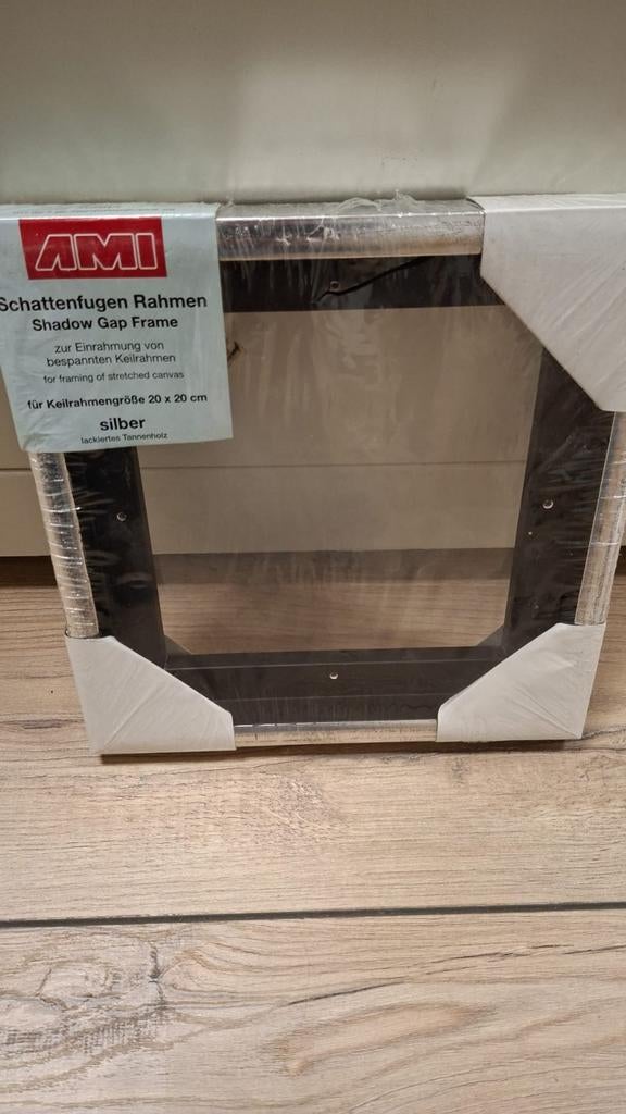 20x20 cm baklijst, zwart met zilver, nieuw, Ophalen, Minder dan 50 cm, Nieuw, Minder dan 50 cm
