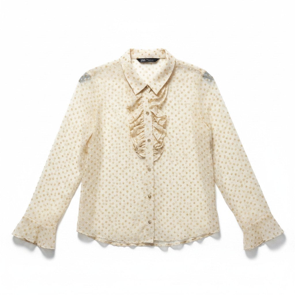 Zara Blouse Ruffle maat XS, Overige kleuren, Zara, Ophalen of Verzenden, Zo goed als nieuw