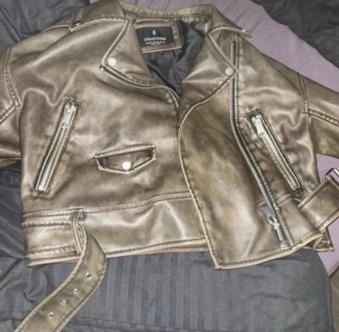 Leren Groene Jack, Verzenden, Zo goed als nieuw, Maat 34 (XS) of kleiner, Groen