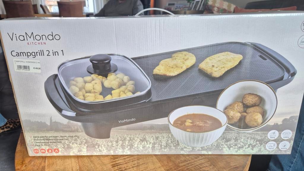 ViaMondo Campgrill 2 in 1 - Nieuw in doos, Ophalen of Verzenden, Nieuw