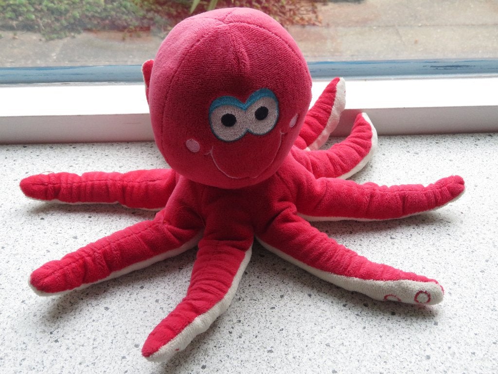 Octopus inktvis rood velours merk Tendertoys, Overige typen, Ophalen of Verzenden, Zo goed als nieuw, Wasbaar