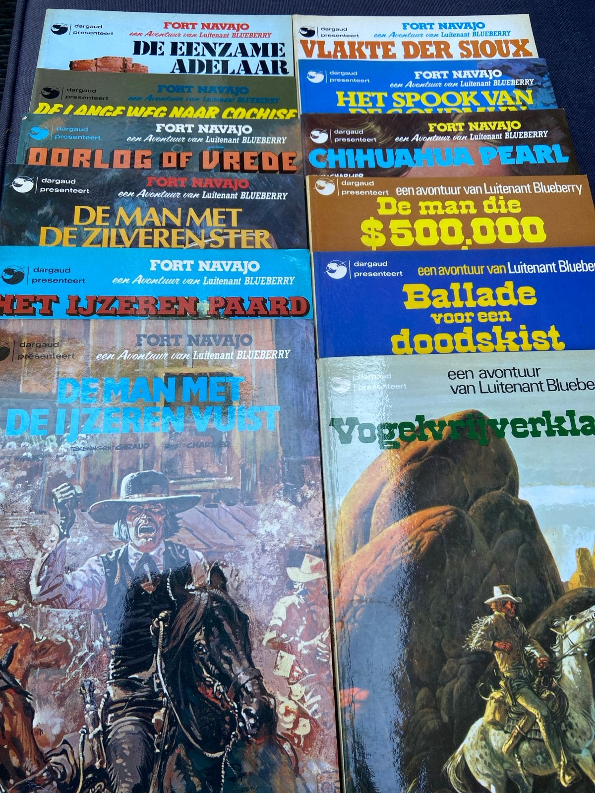 Fort Navajo / Luitenant Blueberry stripboeken (12 stuks), Boeken, Complete serie of reeks, Ophalen of Verzenden, Gelezen