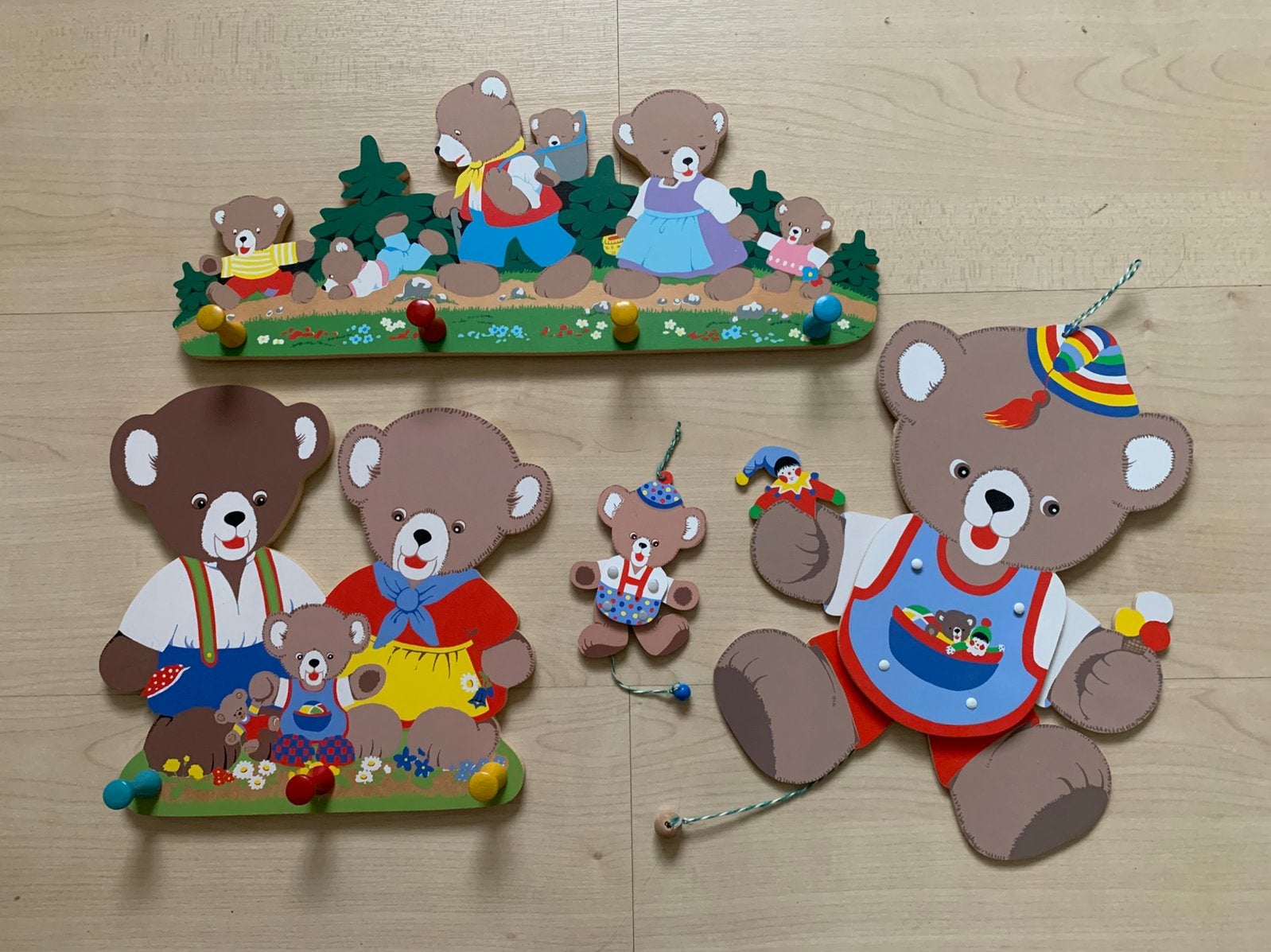 Vintage kinderkapstok en trekpoppetjes kapstok, Ophalen of Verzenden, Minder dan 10 stukjes, Zo goed als nieuw, 6 maanden tot 2 jaar