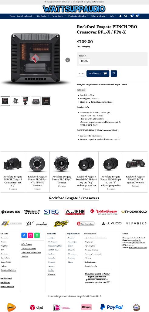 Rockford Fosgate PUNCH PRO Crossover PP4-X / PP8-X, Audio Design, Nieuw, Am Breilingsweg 3, 76709 Kronau, Duitsland, Ophalen of Verzenden