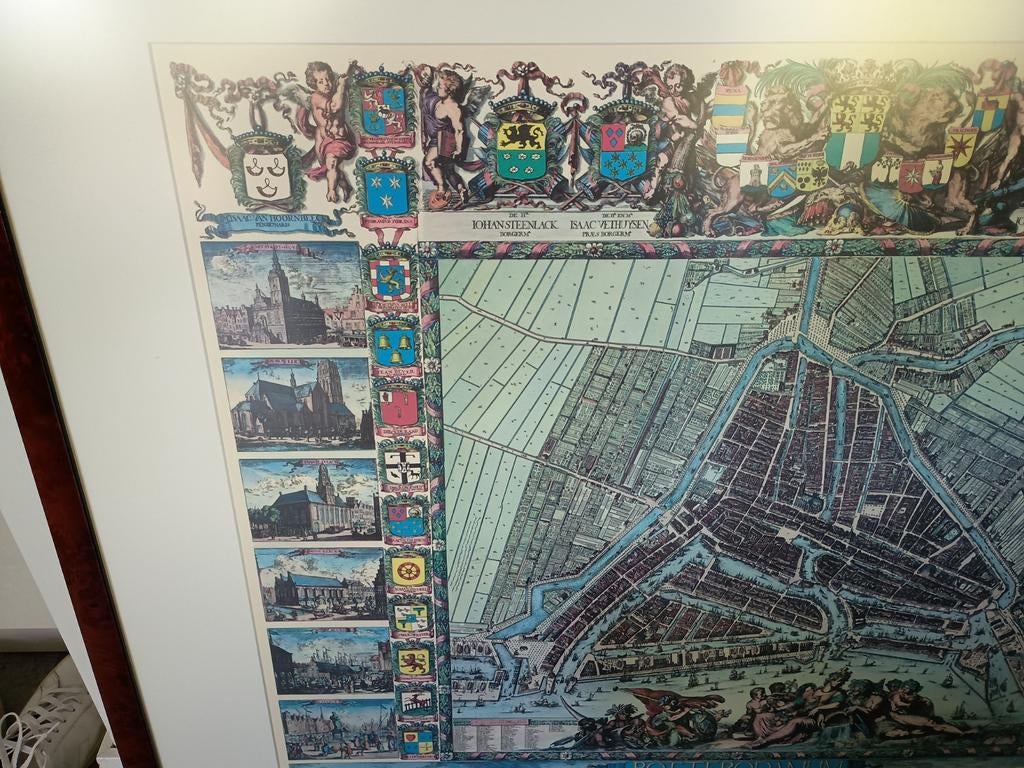 Caert de Vou Rotterdam - Historische Stadsplattegrond, Boeken, Atlassen en Landkaarten, Ophalen of Verzenden, 1800 tot 2000, Nederland