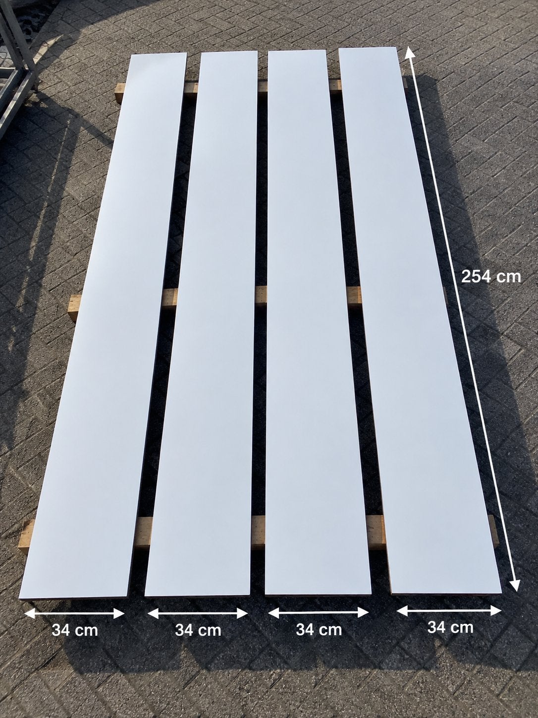 4x Trespa Izeon RAL 9010 wit – 254 x 34 cm – 6 mm – nieuw, Ophalen of Verzenden, Nieuw