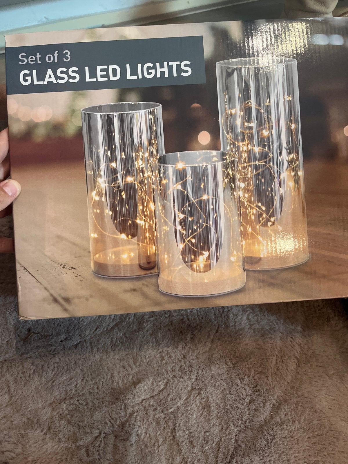 Set van 3 glazen LED-lichtjes - Nieuw in doos, Ophalen, Zo goed als nieuw
