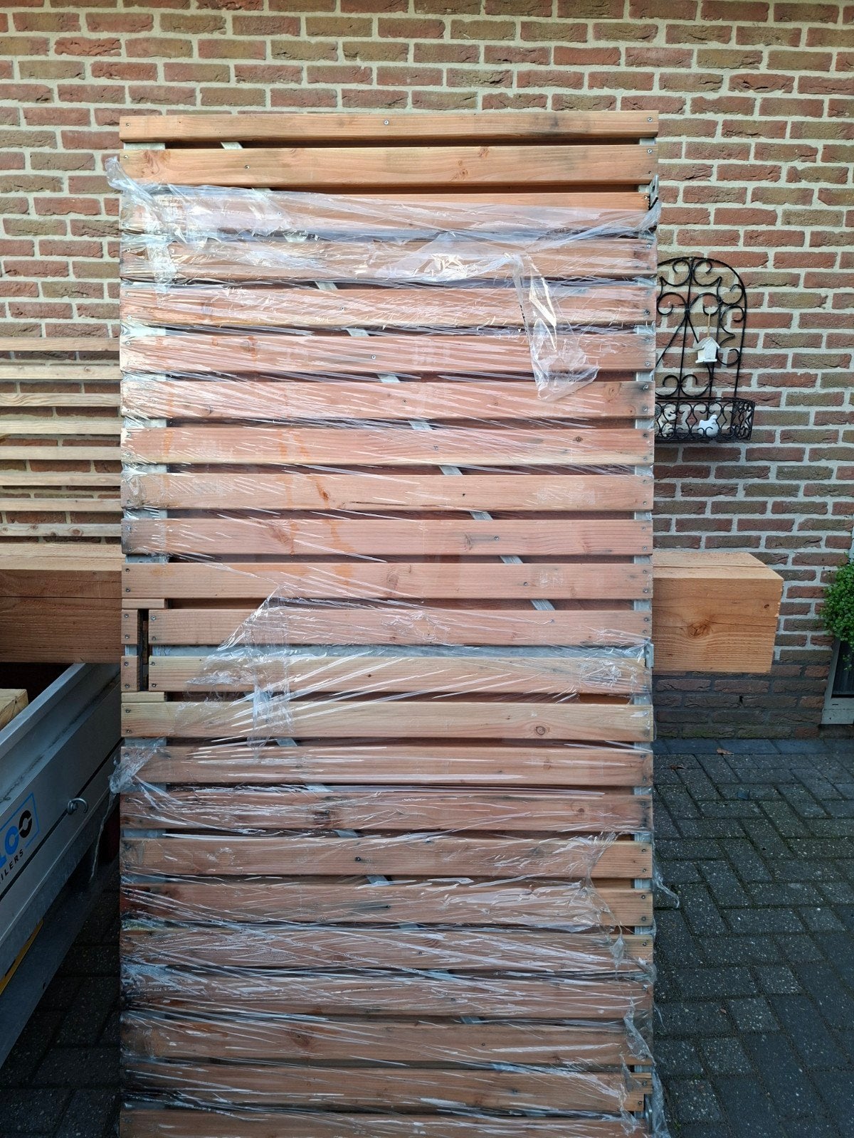 Nieuwe Douglas Schuttingdeur met Stalen Frame 100x200, Tuin en Terras, Ophalen, Nieuw, Hout, Tuinhek