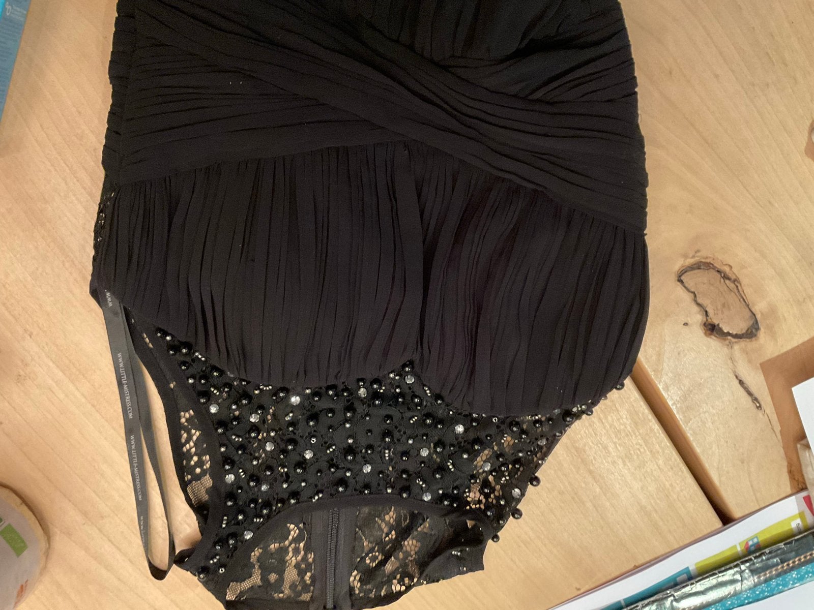 Nieuwe Zwarte Little Mistress Maxi Jurk met Kant en Kralen, Kleding | Dames, Jurken, Zwart, Nieuw, Ophalen of Verzenden, Maat 36 (S)