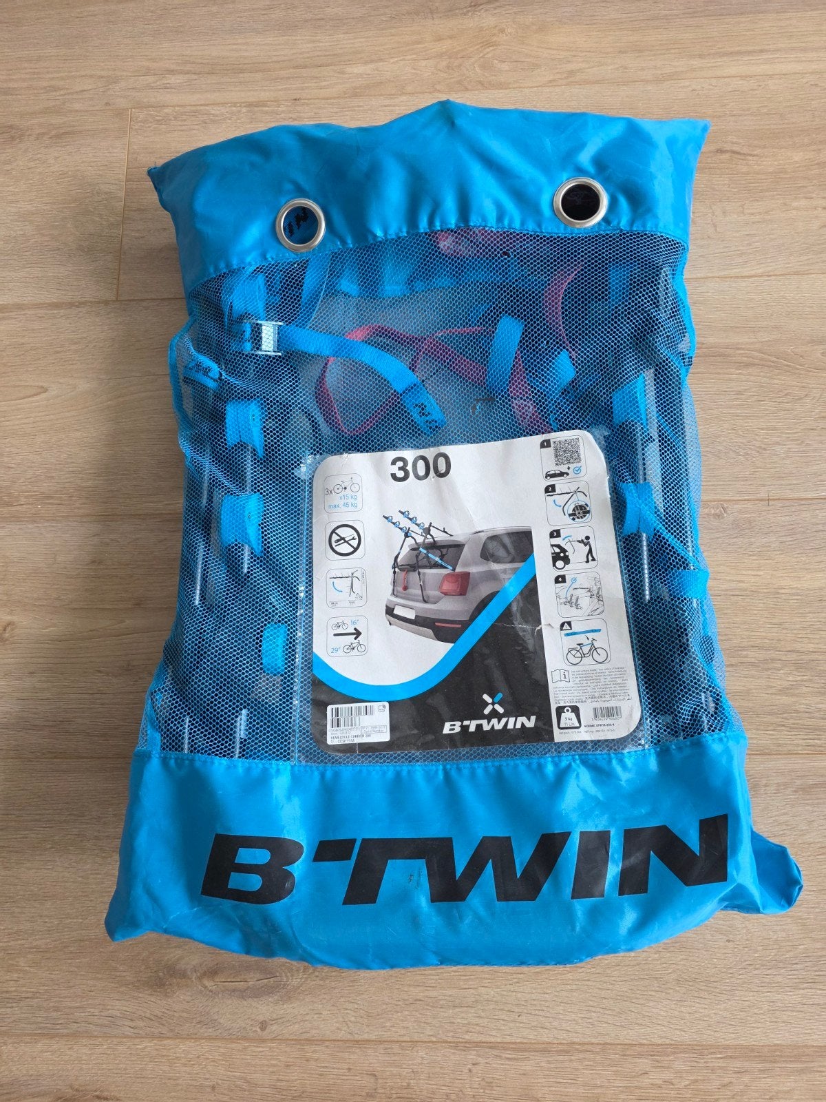 B'Twin Fietsendrager achterklep, 3 fietsen, geen trekhaak, Ophalen, Gebruikt