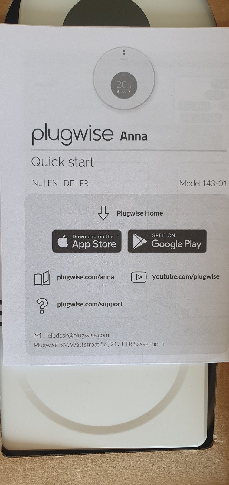 Plugwise Anna Slimme Thermostaat - Nieuw in doos, Ophalen of Verzenden, Slimme thermostaat, Nieuw