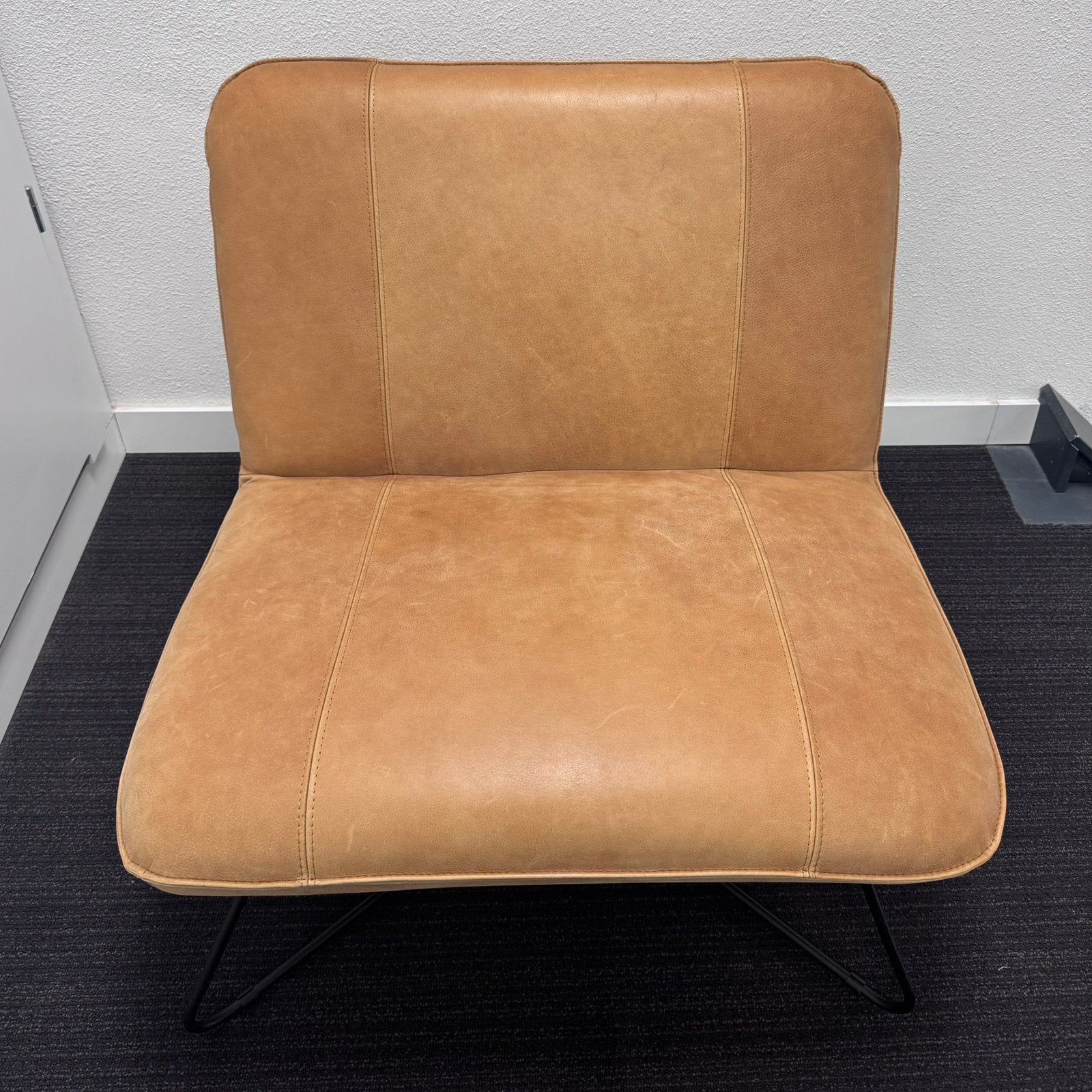 fauteuil – modern design in ECHT LEER versie!! ZGAN, Ophalen, Bruin, Leer, Zo goed als nieuw