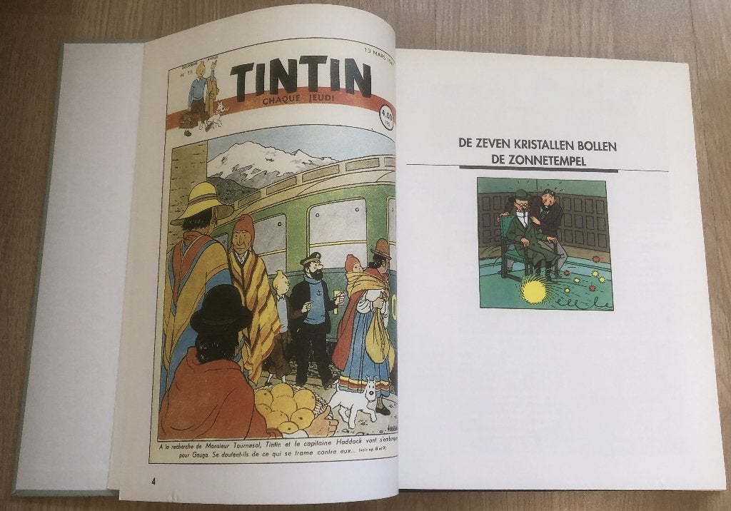 Beschrijving KUIFJE - DE ZEVEN KRISTALLEN BOLLEN/DE ZONNETE, Eén stripboek, Ophalen of Verzenden, Zo goed als nieuw, Hergé