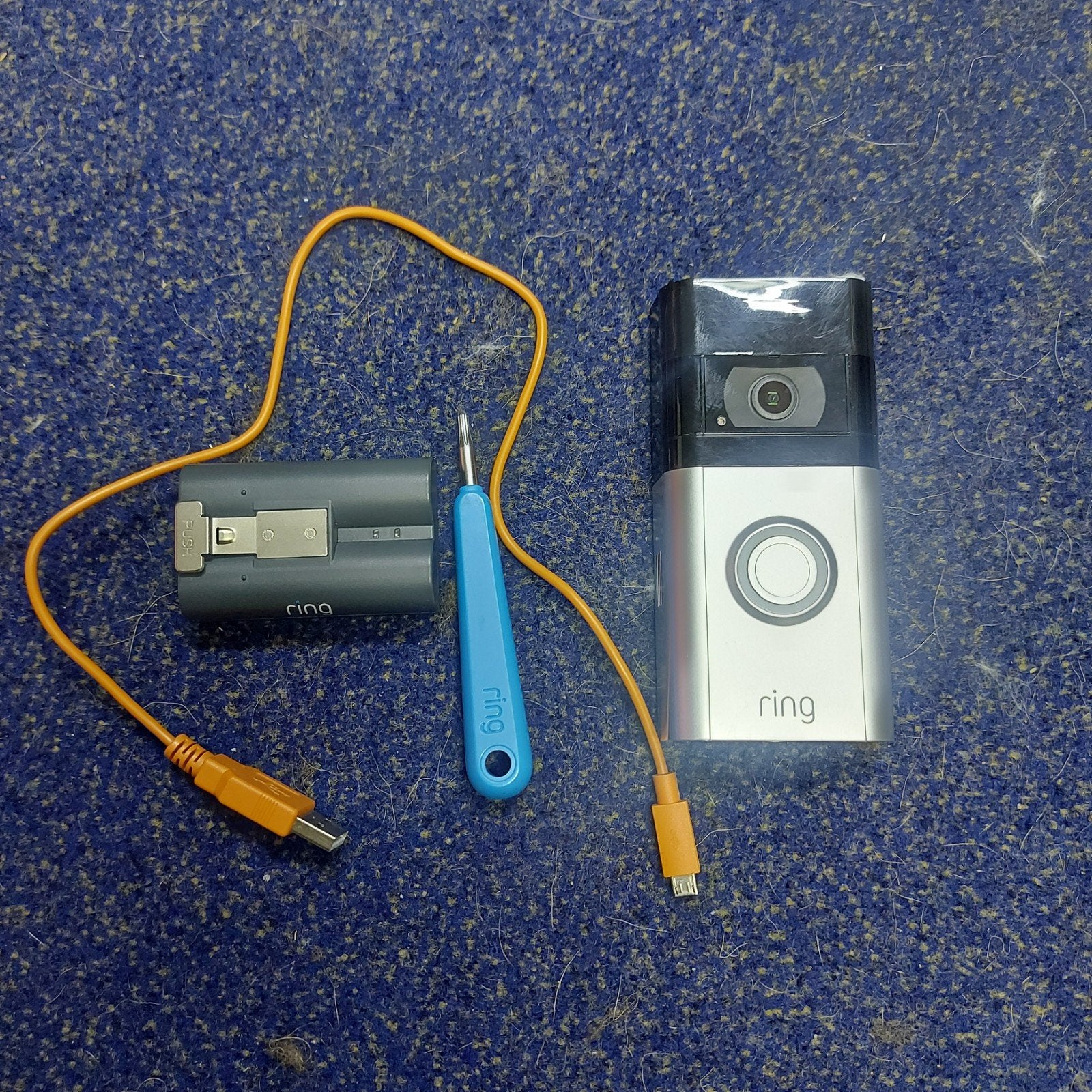 Ring Video Deurbel met Batterij en Oplaadkabel, Beweging, Ophalen of Verzenden, Zo goed als nieuw, Compleet systeem