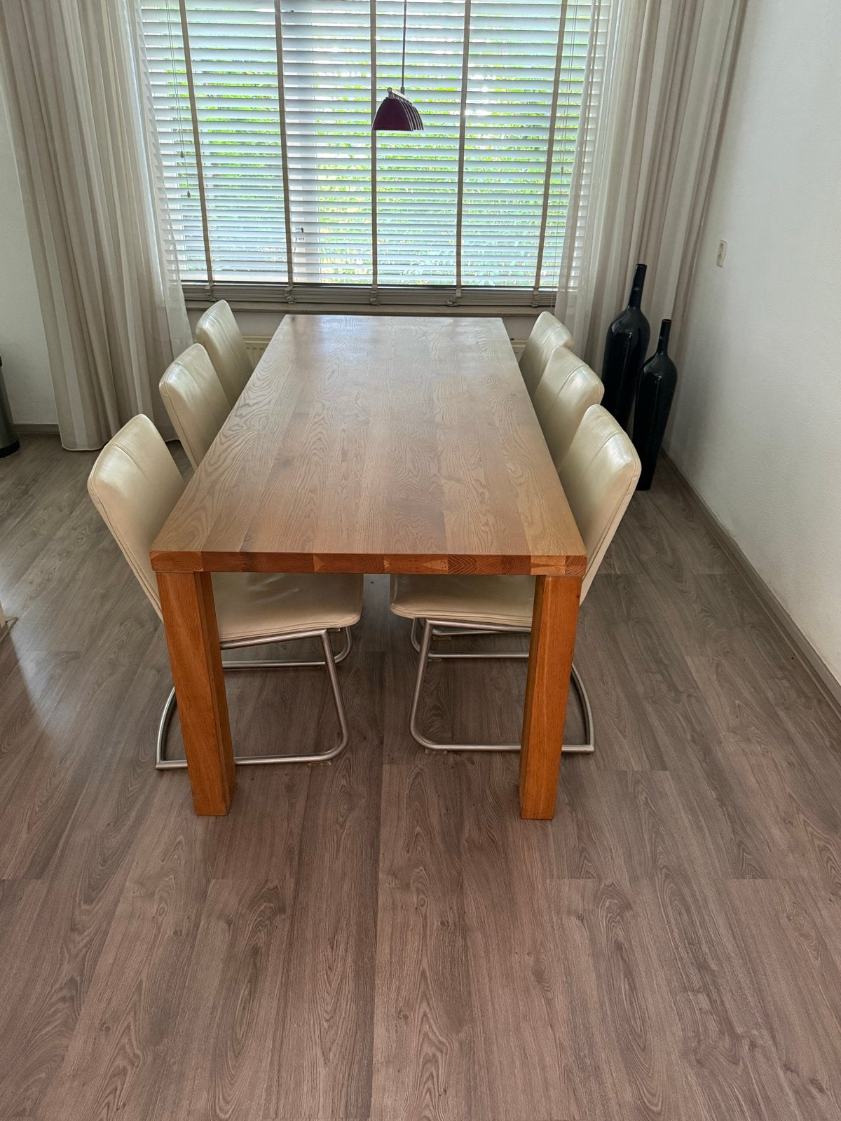 Eikenhouten eettafel 200x90 cm, Huis en Inrichting, Tafels | Eettafels, Gebruikt, 150 tot 200 cm, 200 cm of meer, Vier personen