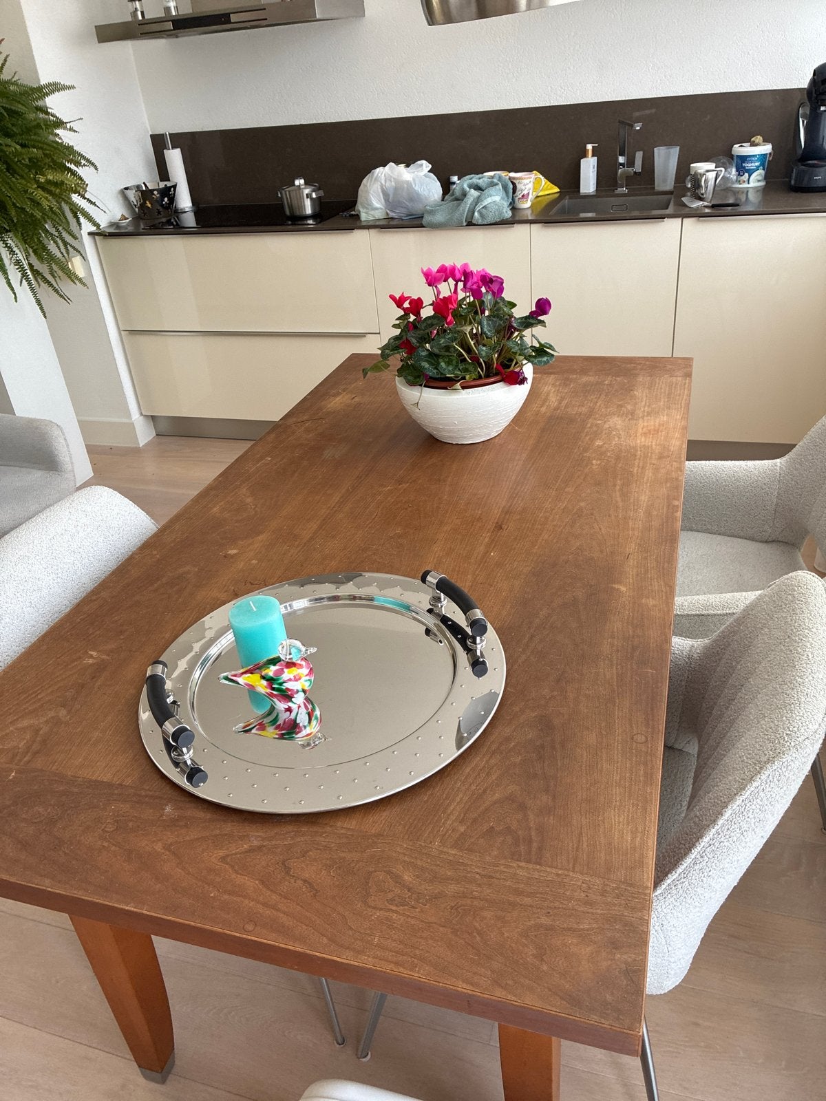 Houten eettafel - perfect voor gezellige diners, Huis en Inrichting, Gebruikt, 150 tot 200 cm, Vier personen, Rechthoekig