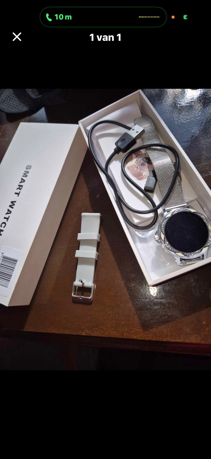 Vospo smartwatch bluetooth met strass en extra bandje, Ophalen, Zo goed als nieuw, Zwart, Android