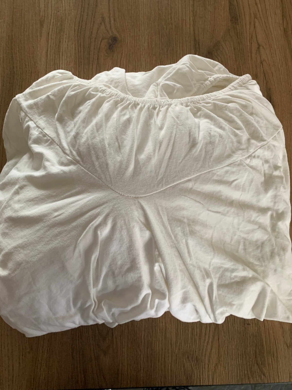 Zgan wit splittoper hoeslaken 180x200/210, Huis en Inrichting, Lits-jumeaux, Katoen, Ophalen of Verzenden, Zo goed als nieuw