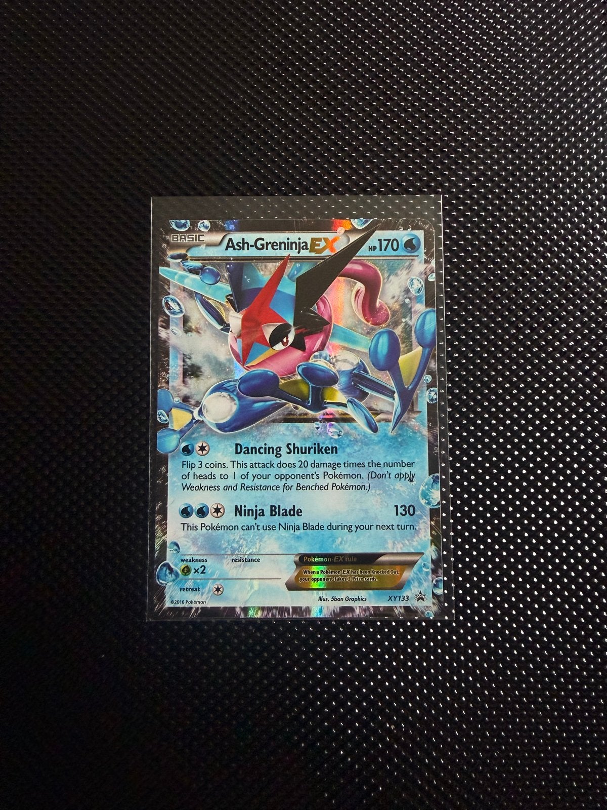 Pokémon Kaart: Ash-Greninja-EX XY133 Promo, Ophalen of Verzenden, Zo goed als nieuw, Losse kaart