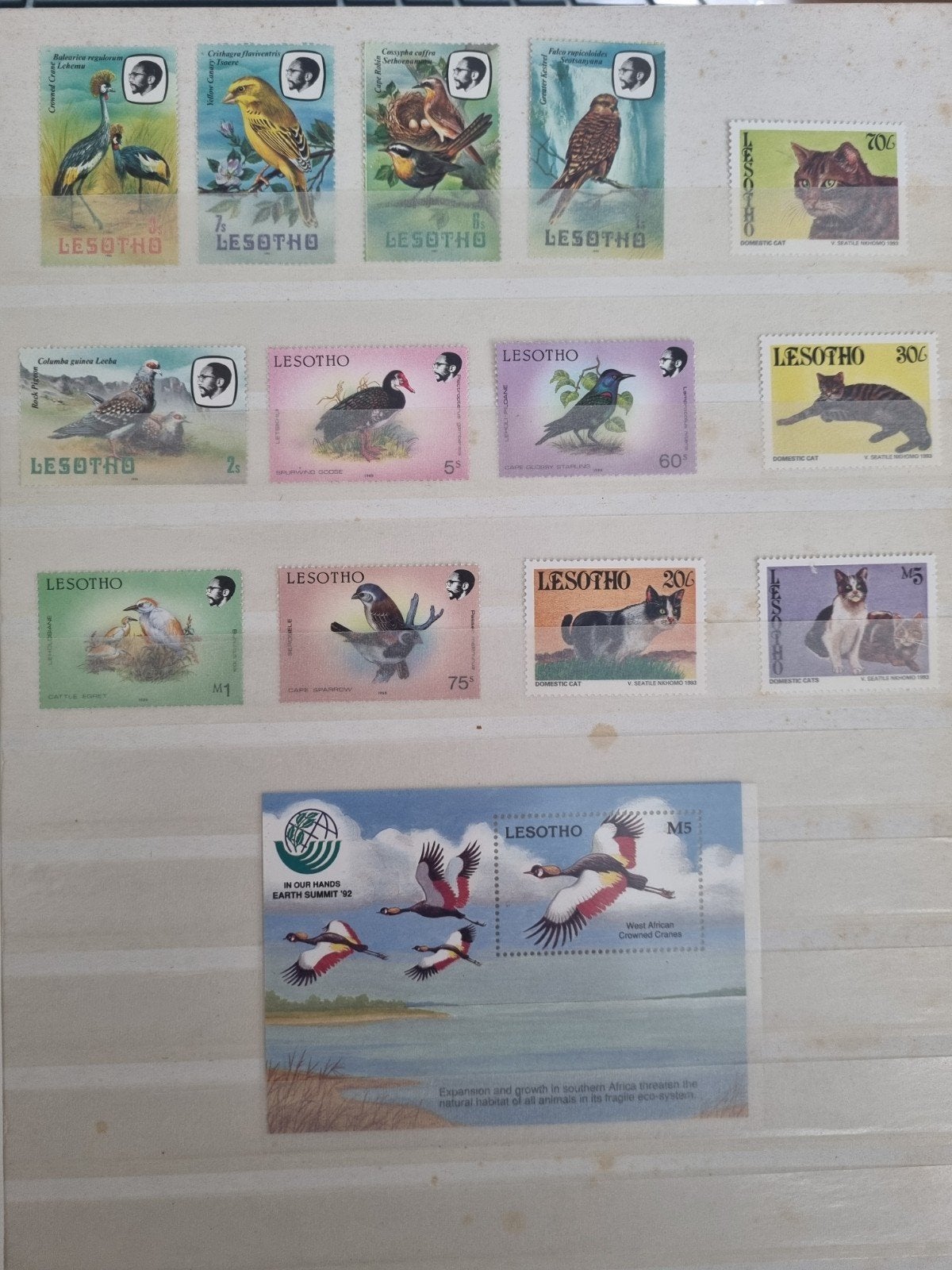 Postzegels Lesotho - Vogels en Katten Collectie, Ophalen of Verzenden, Na 1940, Gestempeld