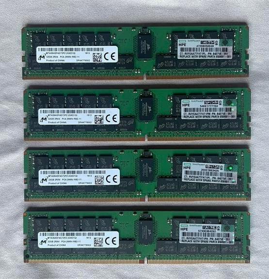 HPE 32GB DDR4 ECC Server Geheugen (2RX4 PC4-2666V-RB2-11), Computers en Software, RAM geheugen, Gebruikt, Server, 32 GB, DDR4