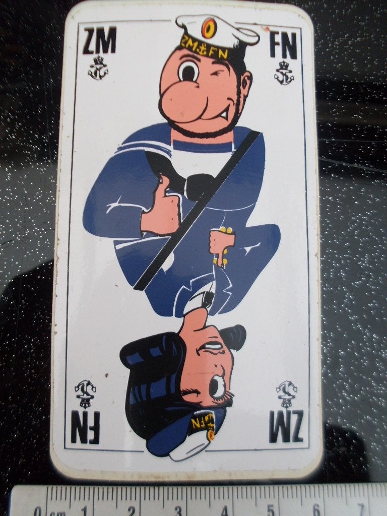 sticker ZM/FN Zeemacht - Force Navale Belgische marine, Verzamelen, Verzenden, Zo goed als nieuw, Bedrijf of Vereniging