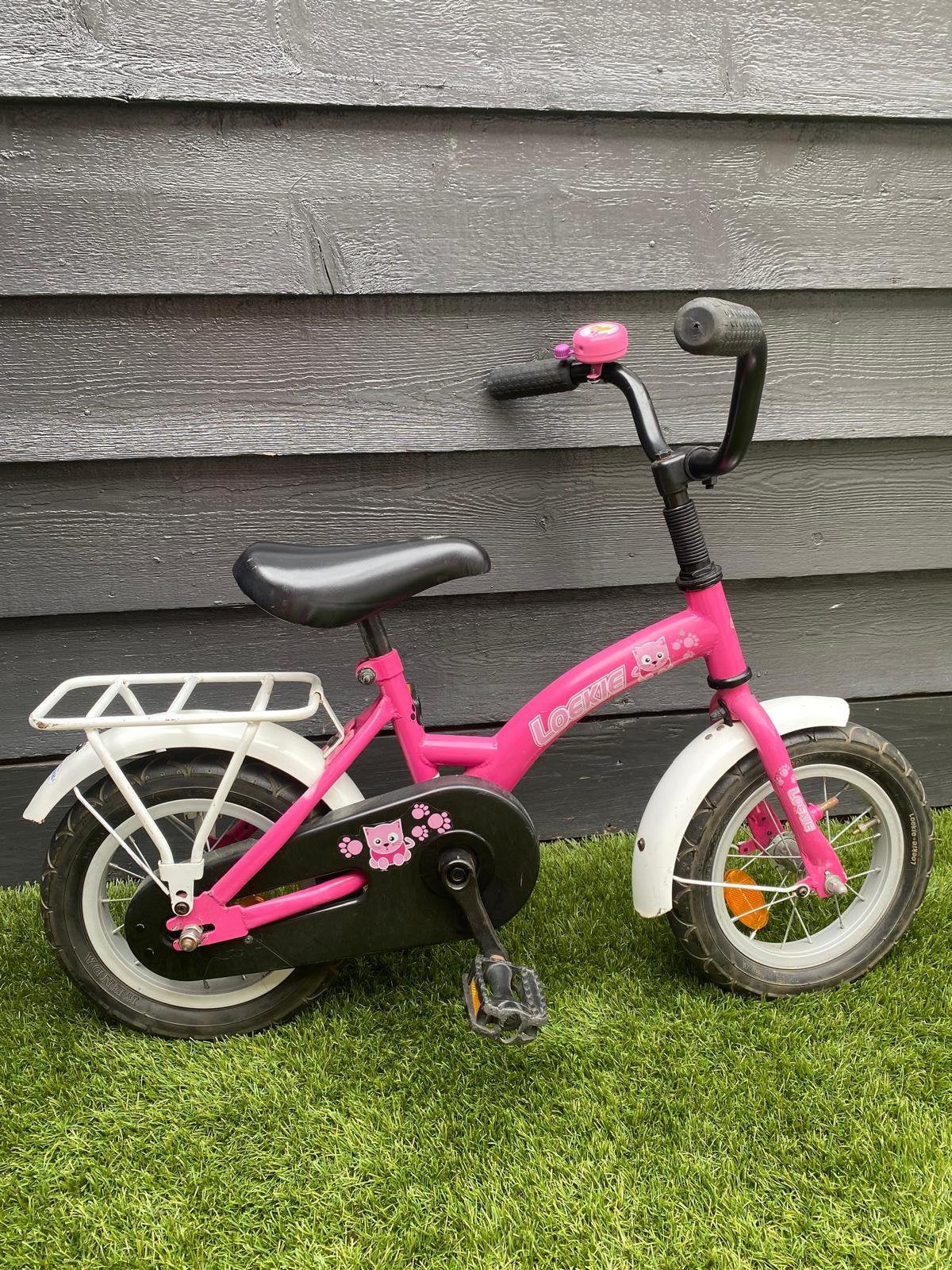 Loekie meisjes fietsje, Ophalen, Gebruikt, Minder dan 16 inch, Zijwieltjes