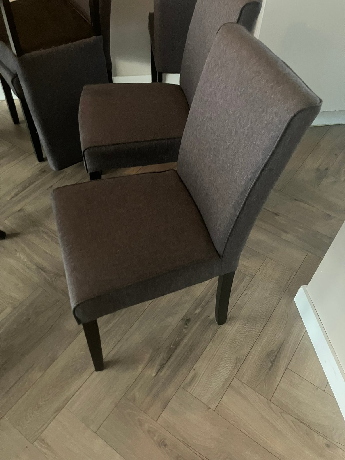 Eetkamers stoelen grijs 6 stuks, Huis en Inrichting, Stoelen, Ophalen of Verzenden, Zo goed als nieuw, Grijs