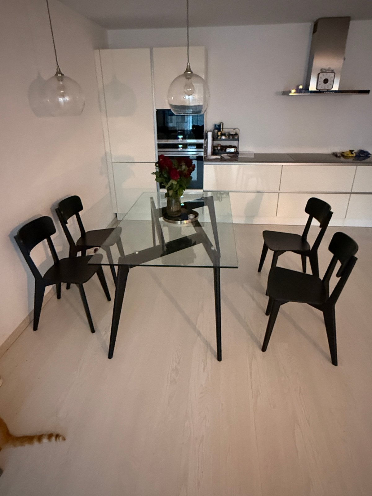 Eettafel en salontafel en stoelen, Huis en Inrichting, Tafels | Eettafels, Ophalen, Zo goed als nieuw, Rechthoekig, 50 tot 100 cm