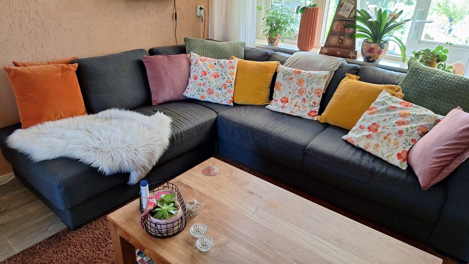 Nette loungebank antraciet, Ophalen, Gebruikt, Stof